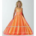 Бесплатная доставка бисером оранжевый рюшами на заказ театрализованное цветок девочки платья CWFaf4883
